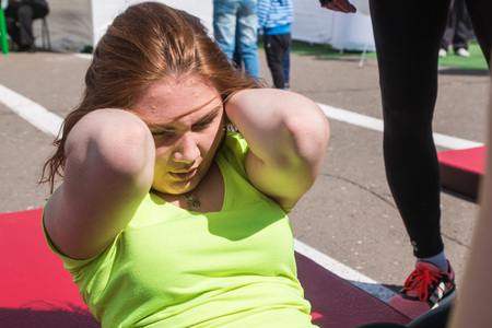 Russia, Kirov - May, 20, 2017: People during open sport training on the main square of Kirov city in 2017のeditorial素材