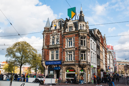 Amsterdam, Netherlands - April, 23, 2017: Building on the street of Amsterdam in 2017のeditorial素材
