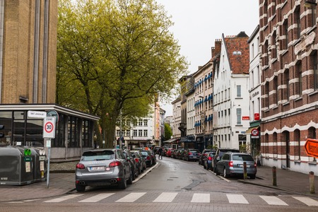 Antwerp, Belgium - April, 27, 2017: Building on the street of Antwerp in 2017のeditorial素材