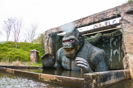 Germany, Hodenhagen - April, 22, 2017: Attraction in park attractions Serengeti in Germany in 2017のeditorial素材