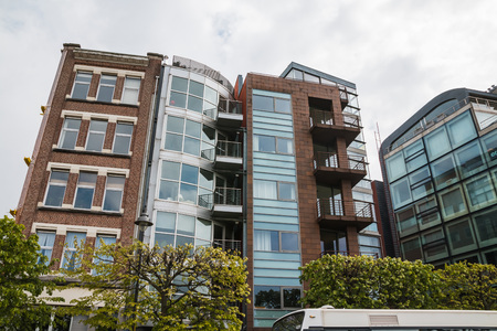 Antwerp, Belgium - April, 27, 2017: Building on the street of Antwerp in 2017