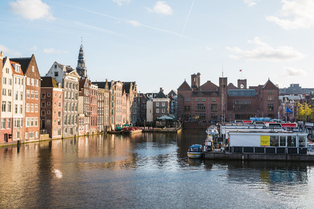 Amsterdam, Netherlands - April, 23, 2017: Channel in Amsterdam in 2017のeditorial素材