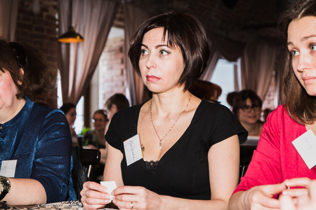 Russia, Kirov - February, 19, 2017: People take part in the festival Time for play which includes plays for business and plays for coaching and teaching in Kirov city in 2017のeditorial素材
