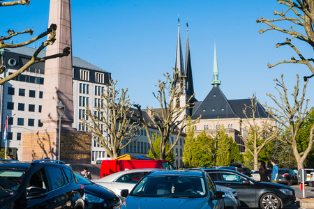 Luxembourg, Luxembourg - April, 29, 2017: Building on the street of Luxembourg in 2017のeditorial素材