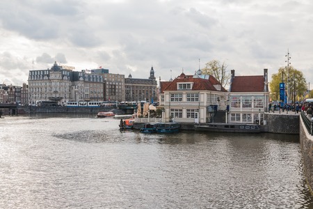 Amsterdam, Netherlands - April, 23, 2017: Channel in Amsterdam in 2017のeditorial素材
