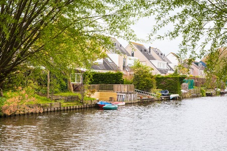 Edam, Netherlands - April, 24, 2017: Channel in Edam in 2017のeditorial素材