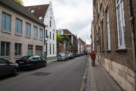Bruges, Belgium - April, 28, 2017: Street in Bruges in 2017のeditorial素材