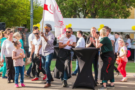 Russia, Kirov - June, 12, 2017: Awarding of the winners in the competition in the open festival called Delicious Vyatka - Vkusnaya Vyatka in the birthday of Kirov city in 2017のeditorial素材
