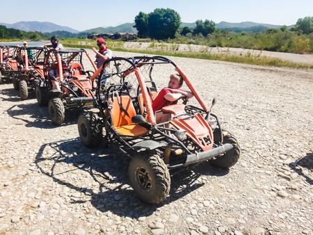 Side, Turkey - June, 24, 2017: Buggy safari tour in mountain in Turkeyのeditorial素材