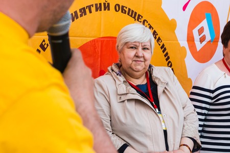 Russia, Kirov - June, 12, 2017: Awarding of the winners in the competition in the open festival called Delicious Vyatka - Vkusnaya Vyatka in the birthday of Kirov city in 2017のeditorial素材