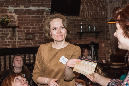 Russia, Kirov - February, 19, 2017: People take part in the festival Time for play which includes plays for business and plays for coaching and teaching in Kirov city in 2017のeditorial素材