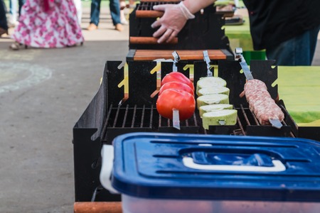 Products for Barbecuing outdoors in a summer dayの写真素材
