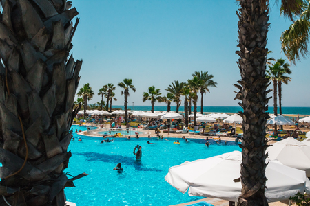 Side, Turkey - June, 26, 2017: The pool and the people at the hotel Cesar Palace in Sideのeditorial素材