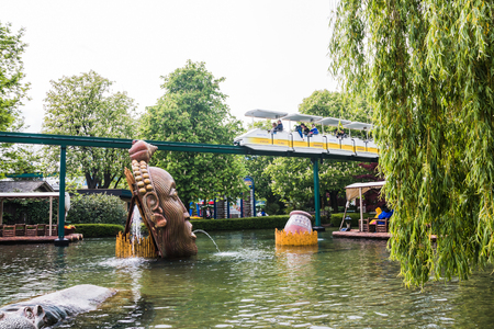 Rust, Germany - May, 01, 2017: Water attraction in Europe park in Germany in 2017のeditorial素材
