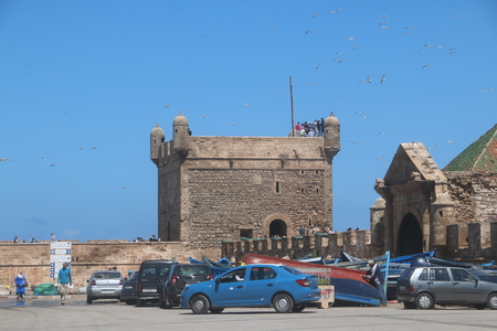 ESSAOUIRA, MOROCCO - May 13, 2016 : Old fortress wall in Essaouira cityのeditorial素材