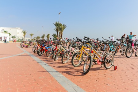 Agadir, Morocco - May 19, 2016: Street in a summer day in Agadir city. North Africaのeditorial素材