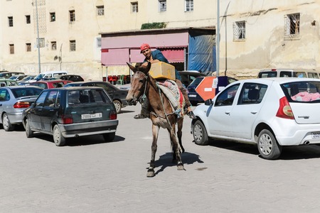 Rabat, Morocco - May 15, 2016: Pepole on the street of Rabat city in Moroccoのeditorial素材