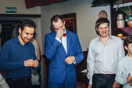 Russia, Kirov - November 24, 2017: Guests take part in the games organized during the wedding Banquetのeditorial素材