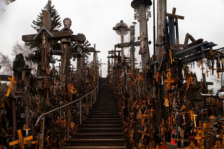 SIAULIAI, LITHUANIA - April 01, 2018: The Hill Of Crosses in northern Lithuania