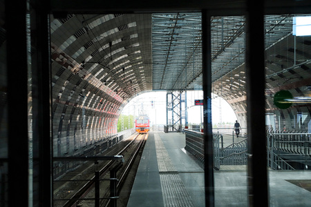 Kazan, Russia - May 19, 2018: Railway station in airport in Kazan city