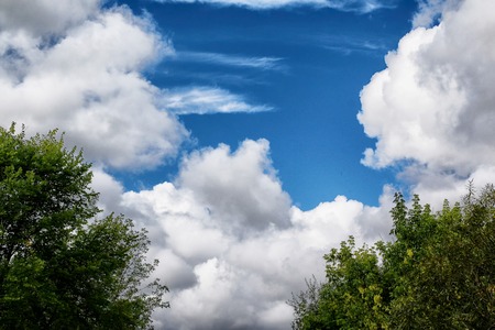 landscape and dramatic sky with grey cloudsの写真素材