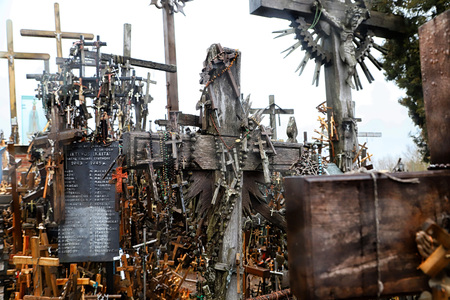 SIAULIAI, LITHUANIA - April 01, 2018: The Hill Of Crosses in northern Lithuania