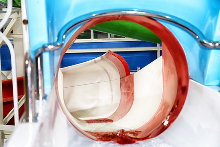Multi-colored slide in the indoor water Park