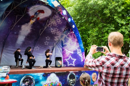 Kirov, Russia - July 08, 2018: Artists in a children park MultiLand in Kirov city