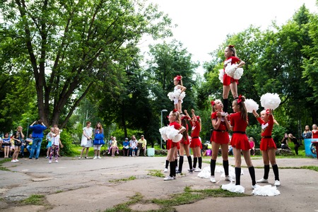 Kirov, Russia - July 08, 2018: Artists in a children park MultiLand in Kirov city