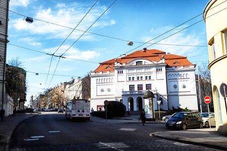 Vilnius, Lithuania - April 04, 2018: One of the square of Vilnius cityt in Lithuania