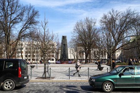 Vilnius, Lithuania - April 04, 2018: Street of Vilnius city which is the capital of Lithuaniaのeditorial素材