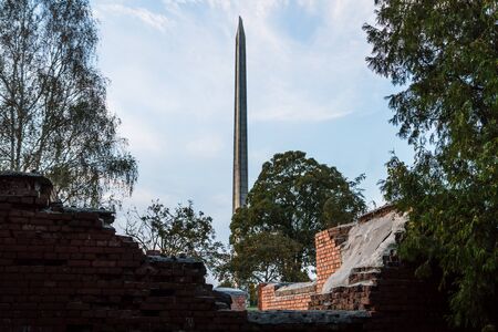 BREST, BELARUS - September 13, 2018: Memorial complex Brest Fortress-Hero. Old building with the walls broken by shells during The Second World Warのeditorial素材