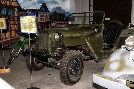 Dudutki, Belarus - September 13, 2018: Old car in museum of car in Duditki in Belarusのeditorial素材