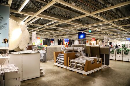 Kazan, Russia - Oktober 17, 2018: Interior of large IKEA store with a wide range of products in...