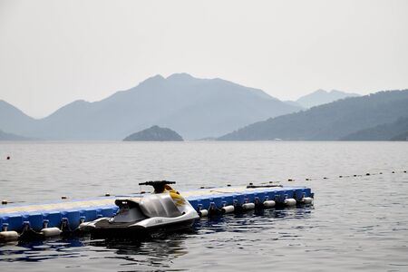 Marmaris, Turkey - May 23, 2018: View of sea, mountain and ship. Holiday concept