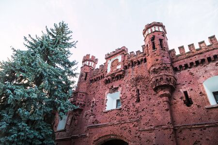 BREST, BELARUS - September 13, 2018: Memorial complex Brest Fortress-Hero. Old building with the walls broken by shells during The Second World Warのeditorial素材
