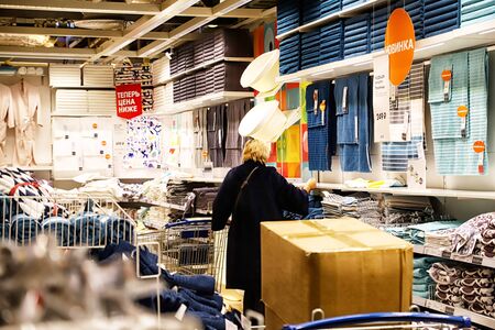 Kazan, Russia - Oktober 17, 2018: Interior of large IKEA store with a wide range of products in Russia in Kazan cityのeditorial素材