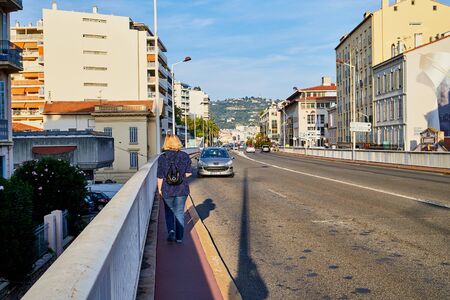 Cannes, France - September 22, 2018: Street in the centre of the city Cannes in a good dayのeditorial素材