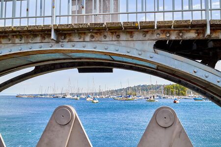 Geneva, Switzeland - September 21, 2018: Panoramic view of the sailboats on lake Geneva in a nice...