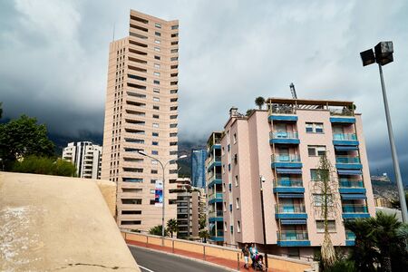 Monte Carlo, Monaco - September 23, 2018: Street in the old part of the city Monaco in a good dayのeditorial素材