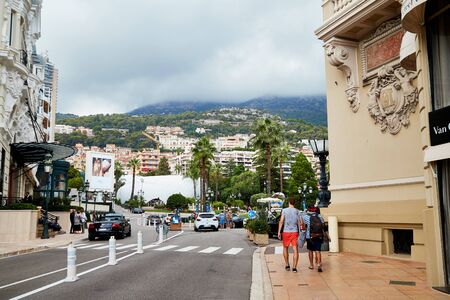 Monte Carlo, Monaco - September 23, 2018: Street in the old part of the city Monaco in a good dayのeditorial素材