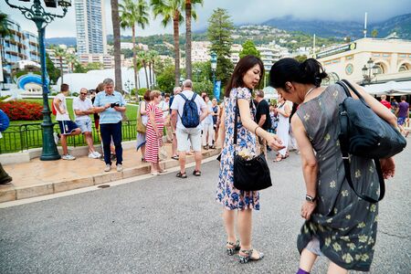 Monte Carlo, Monaco - September 23, 2018: Street near the world famous Monte Carlo casino in Monaco at a cloudy dayのeditorial素材