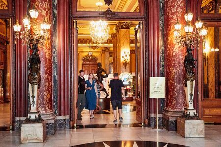 Monte Carlo, Monaco - September 17, 2016: A view of the lobby of the Casino de Monte-Carlo....