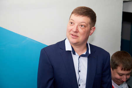 Kirov, Russia - March 22, 2019: Wedding in Russia. People during the bride price during a traditional wedding ceremony. Friends, relatives, and guests at home of the newlywedsのeditorial素材
