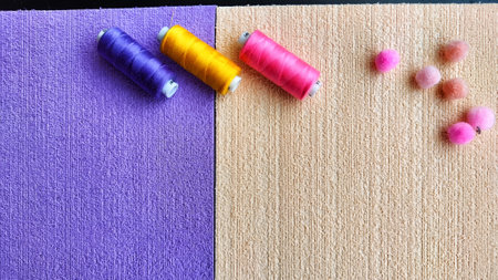 Abstract background with texture and frame with beige, lilac or purple velvet paper and color pink,...
