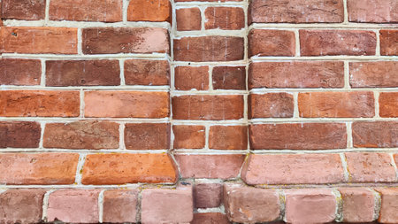 Texture, background and frame made of abstract red brick. brick wall