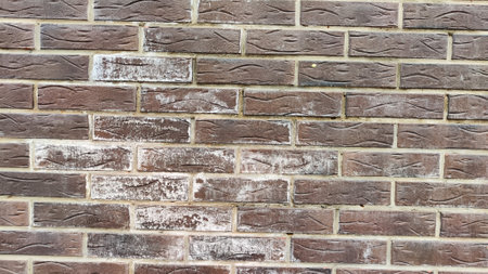 Texture, background and frame made of abstract brown brick. brick wall