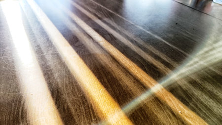 Background and texture with Light and dark, black and yellow, brown stripe and line of light and shadow. Abstract frame and copy space for graphicsの写真素材