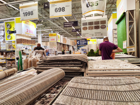 Kirov, Russia - May 27, 2023: Leroy Merlin, the trading floor of the Leroy Merlin warehouse store in Russia after different sanctionsのeditorial素材