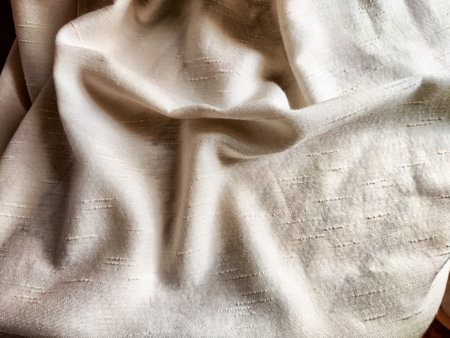 linen crumpled crumpled speckled fabric background. Jute abstract woven fabric texture